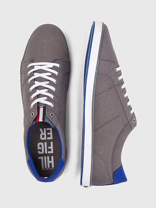 Tommy Hilfiger Canvas Lace Up Moški Superge Siva | TH873AYQ