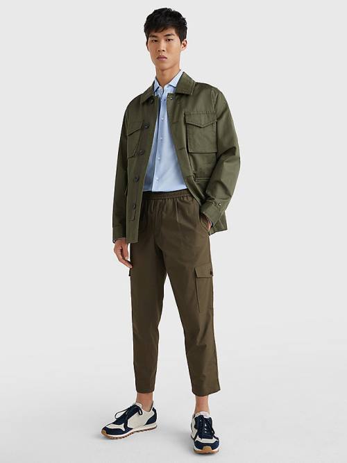 Tommy Hilfiger Cargo Relaxed Fit Poplin Chinos Moški Hlače Kaki | TH602CMO