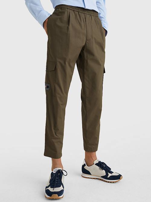 Tommy Hilfiger Cargo Relaxed Fit Poplin Chinos Moški Hlače Kaki | TH602CMO