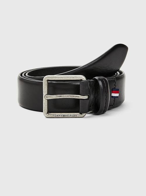 Tommy Hilfiger Casual Leather Essential Moški Pas Za Hlače Črna | TH510KAB