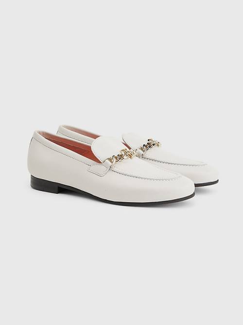 Tommy Hilfiger Chain Leather Ženske Loafers Bež | TH417CFB