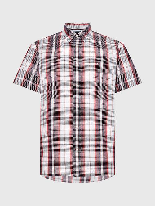 Tommy Hilfiger Check Short Sleeve Regular Fit Moški Srajce Rdeča | TH536DNZ