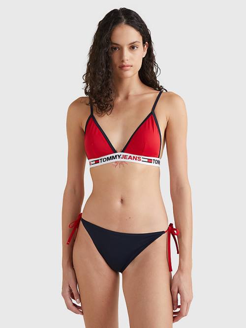 Tommy Hilfiger Cheeky Side Tie Bikini Bottoms Ženske Kopalke Modra | TH153GNT