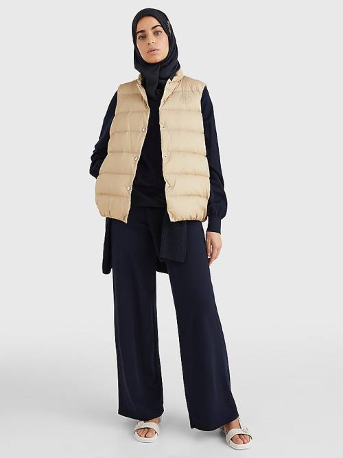 Tommy Hilfiger Chic Down-Filled Vest Ženske Plašč Bež | TH387FXH