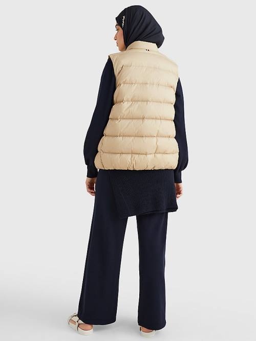 Tommy Hilfiger Chic Down-Filled Vest Ženske Plašč Bež | TH387FXH