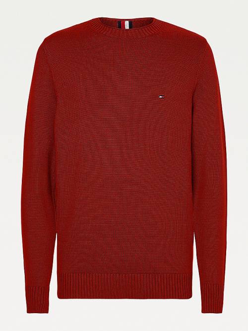 Tommy Hilfiger Chunky Knit Crew Neck Jumper Moški Puloverji Rdeča | TH825EFQ