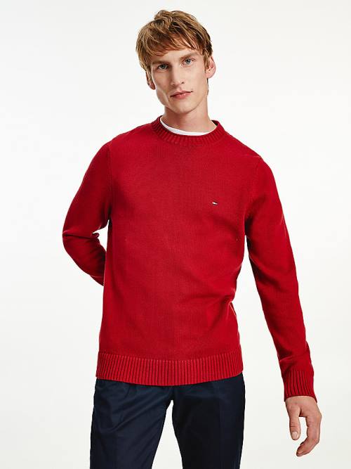 Tommy Hilfiger Chunky Knit Crew Neck Jumper Moški Puloverji Rdeča | TH825EFQ