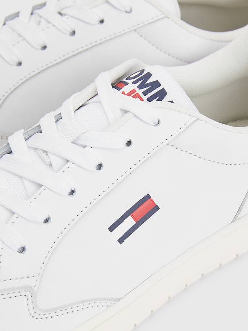 Tommy Hilfiger City Leather Cupsole Moški Superge Bela | TH780KXA