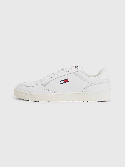 Tommy Hilfiger City Leather Cupsole Moški Superge Bela | TH780KXA