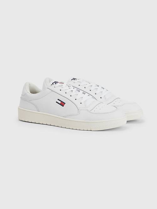 Tommy Hilfiger City Leather Cupsole Moški Superge Bela | TH780KXA