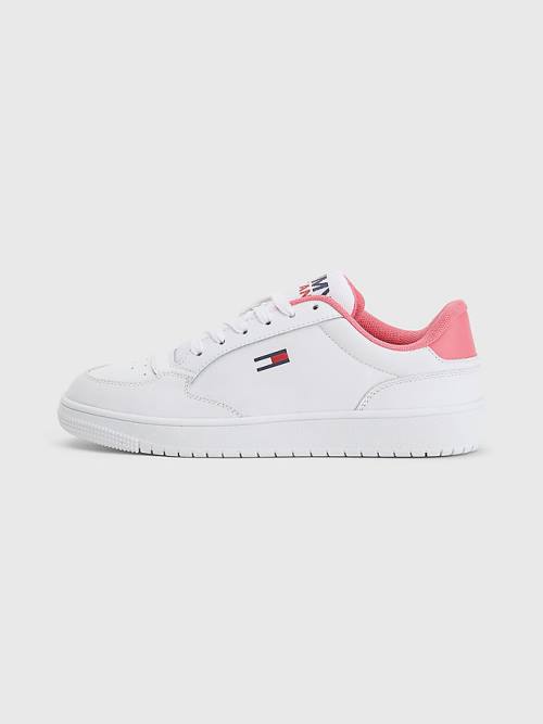 Tommy Hilfiger Classic Leather Cupsole Ženske Superge Bela | TH689ISA