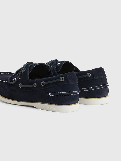 Tommy Hilfiger Classic Suede Boat Moški Casual Čevlji Modra | TH219WHU