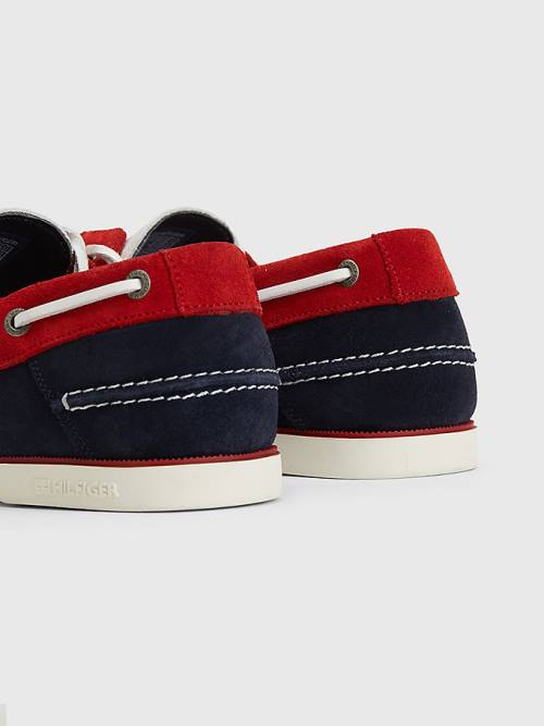 Tommy Hilfiger Classic Suede Boat Moški Casual Čevlji Modra | TH476QSV