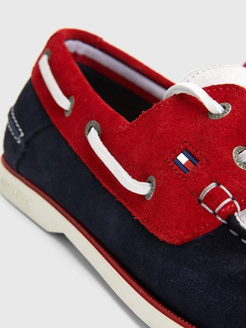 Tommy Hilfiger Classic Suede Boat Moški Casual Čevlji Modra | TH476QSV