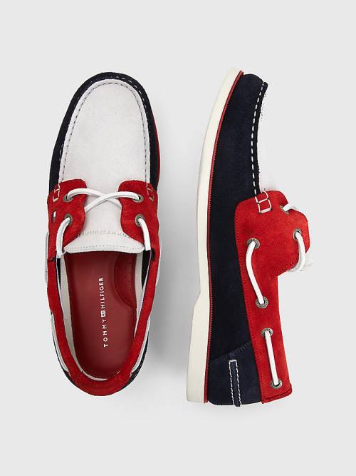 Tommy Hilfiger Classic Suede Boat Moški Casual Čevlji Modra | TH476QSV