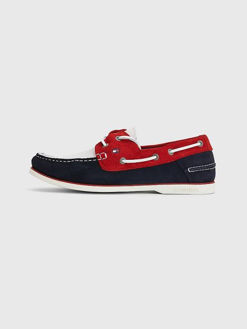 Tommy Hilfiger Classic Suede Boat Moški Casual Čevlji Modra | TH476QSV