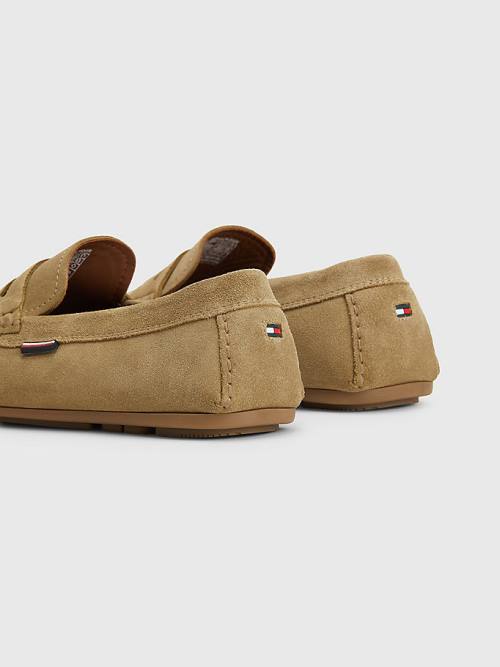 Tommy Hilfiger Classic Suede Driving Moški Casual Čevlji Rjav | TH342UNQ