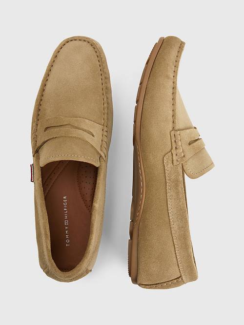 Tommy Hilfiger Classic Suede Driving Moški Casual Čevlji Rjav | TH342UNQ