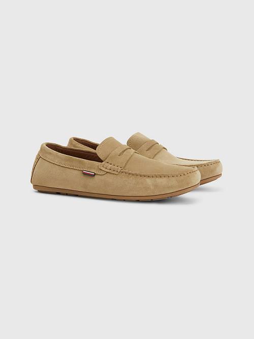 Tommy Hilfiger Classic Suede Driving Moški Casual Čevlji Rjav | TH342UNQ