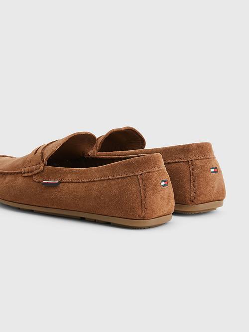 Tommy Hilfiger Classic Suede Driving Moški Casual Čevlji Rjav | TH483QLS