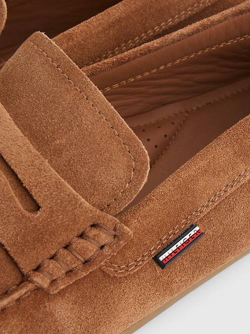 Tommy Hilfiger Classic Suede Driving Moški Casual Čevlji Rjav | TH483QLS