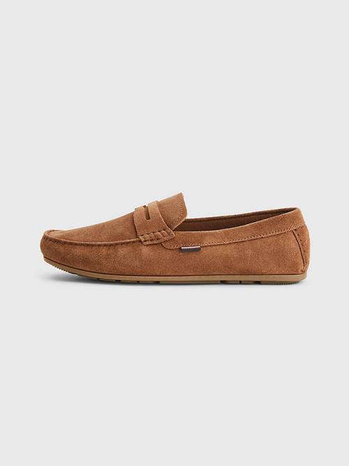 Tommy Hilfiger Classic Suede Driving Moški Casual Čevlji Rjav | TH483QLS