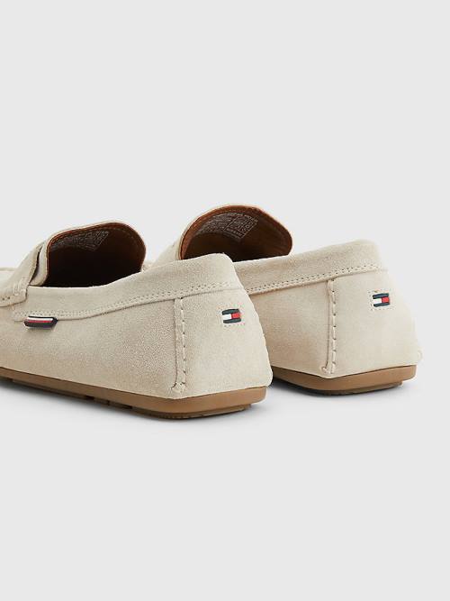 Tommy Hilfiger Classic Suede Driving Moški Casual Čevlji Bež | TH586GDX