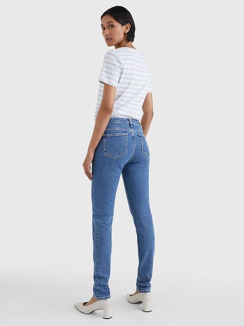 Tommy Hilfiger Classics High Rise Straight Faded Ženske Kavbojke Denim | TH248ZBT