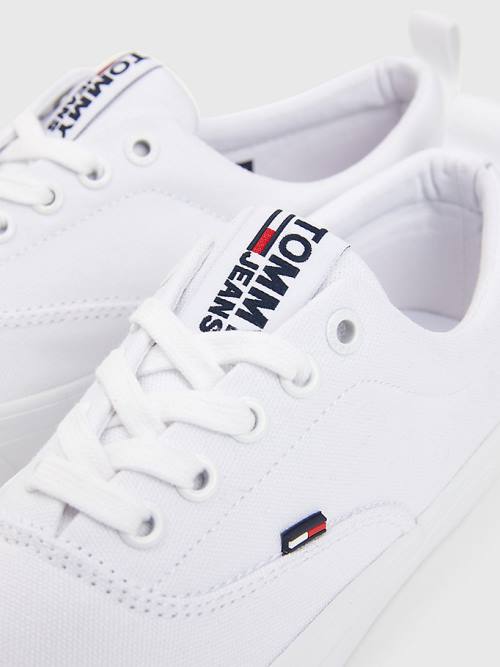 Tommy Hilfiger Classics Low-Top Cotton Ženske Superge Bela | TH014FJR