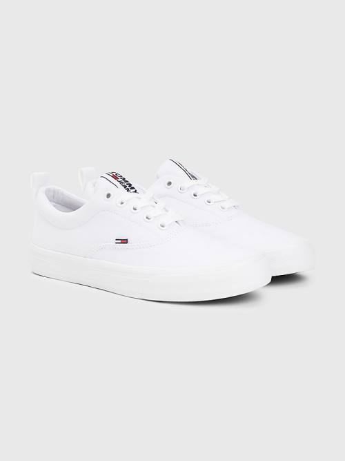 Tommy Hilfiger Classics Low-Top Cotton Ženske Superge Bela | TH014FJR