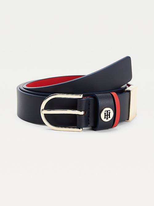 Tommy Hilfiger Classics Reversible Organic Leather Ženske Pas Za Hlače Modra | TH895ALM