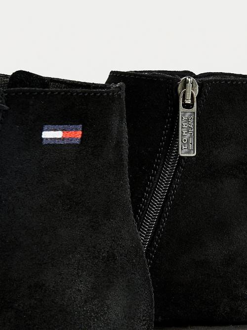 Tommy Hilfiger Classics Suede Chelsea Moški Škornji Črna | TH425XBK