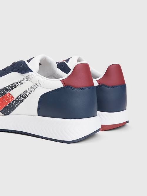 Tommy Hilfiger Cleat Mixed Texture Flag Moški Superge Modra | TH381YML