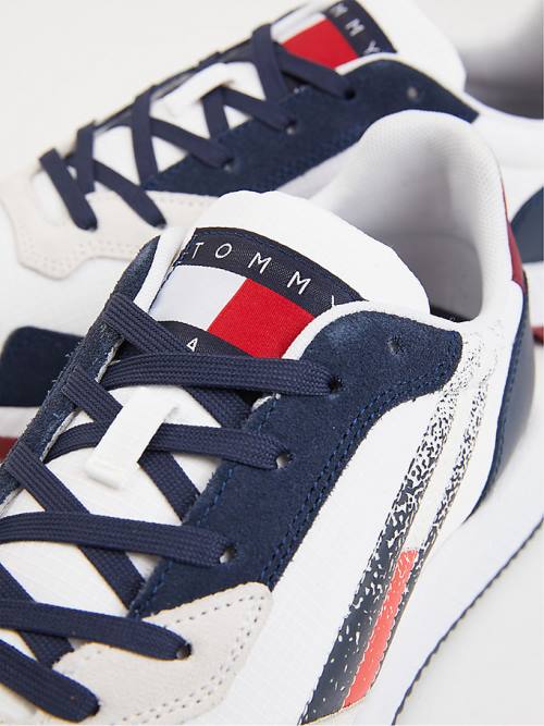 Tommy Hilfiger Cleat Mixed Texture Flag Moški Superge Modra | TH381YML