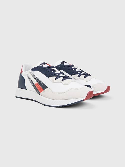 Tommy Hilfiger Cleat Mixed Texture Flag Moški Superge Modra | TH381YML