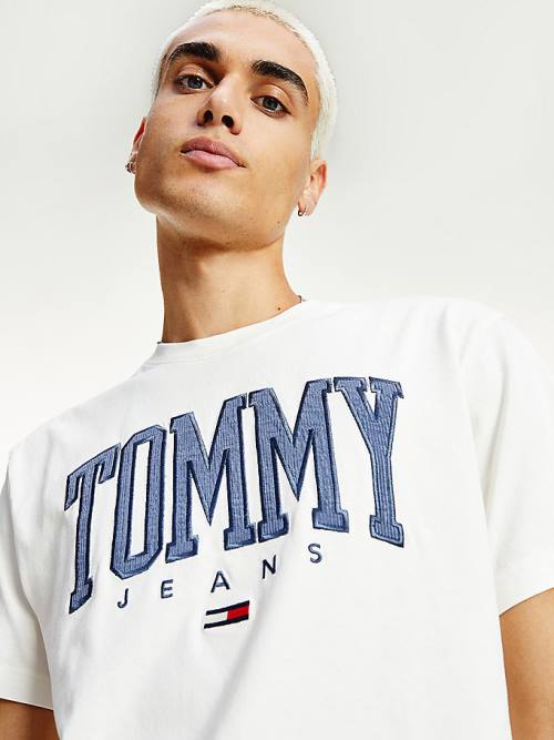 Tommy Hilfiger College Bold Logo Classic Moški Majice Bela | TH803FEV