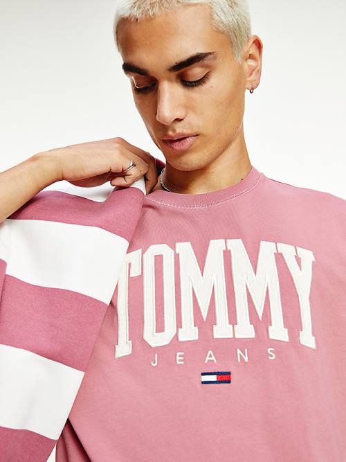 Tommy Hilfiger College Bold Logo Classic Moški Majice Roza | TH809IBO