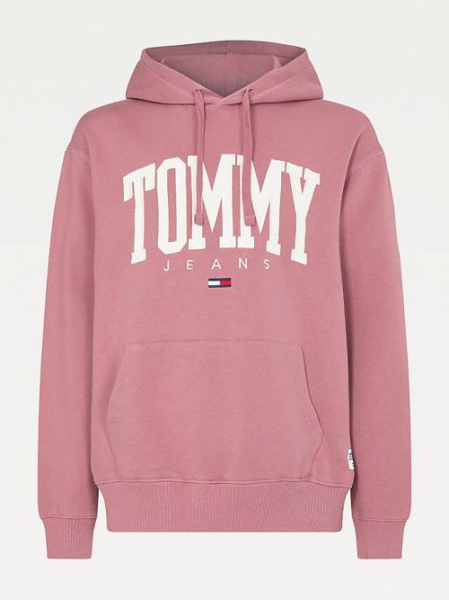 Tommy Hilfiger College Logo Moški Pulover s kapuco Roza | TH780ZIM