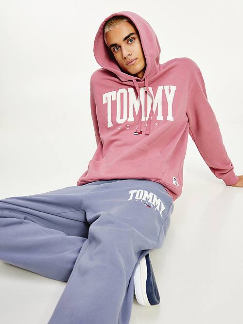 Tommy Hilfiger College Logo Moški Pulover s kapuco Roza | TH780ZIM