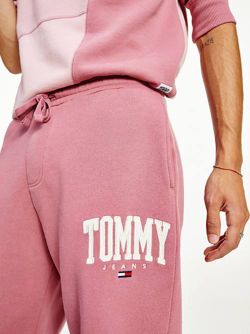 Tommy Hilfiger College Organic Cotton Blend Joggers Moški Hlače Roza | TH369KDU