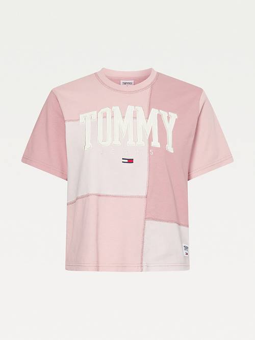 Tommy Hilfiger College Tonal Cut-And-Sewn Boyfriend Ženske Majice Roza | TH347VUL