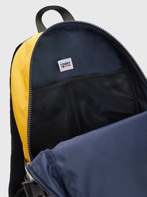 Tommy Hilfiger Colour-Blocked Backpack Moški Torbice Modra | TH345ZQE