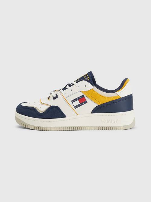 Tommy Hilfiger Colour-Blocked Basket Moški Superge Modra | TH489IRV