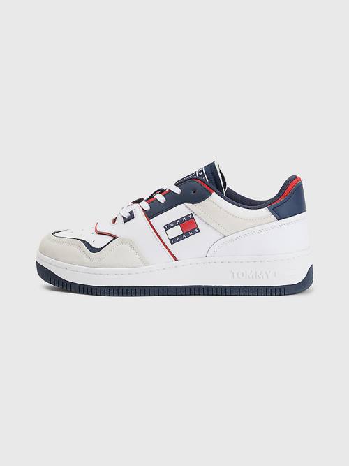 Tommy Hilfiger Colour-Blocked Basket Moški Superge Bela | TH915NBA