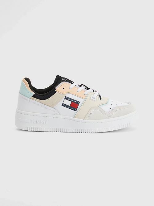 Tommy Hilfiger Colour-Blocked Basket Ženske Superge Bela | TH906BSD