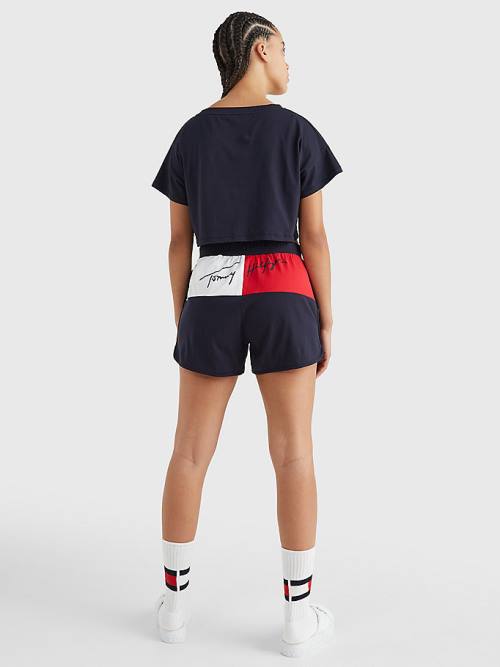 Tommy Hilfiger Colour-Blocked Cropped Ženske Kopalke Modra | TH058IMC