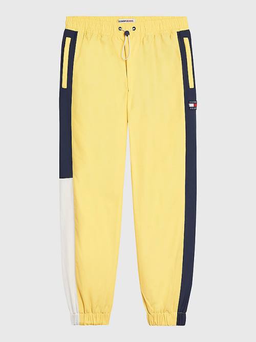 Tommy Hilfiger Colour-Blocked Cuffed Joggers Moški Hlače Rumena | TH982BLH