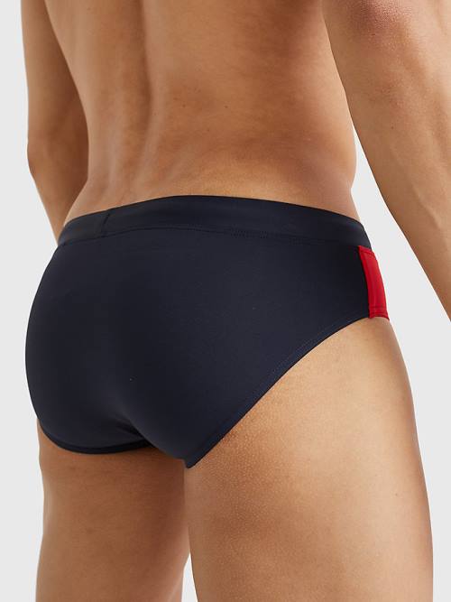 Tommy Hilfiger Colour-Blocked Drawstring Briefs Moški Kopalke Modra | TH758QPG