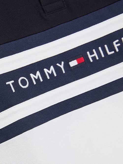 Tommy Hilfiger Colour-Blocked Logo Polo Fantje Majice Modra | TH673HKD