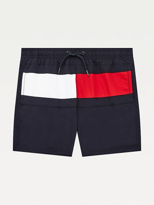 Tommy Hilfiger Colour-Blocked Mid Length Shorts Fantje Kopalke Modra | TH748QGM